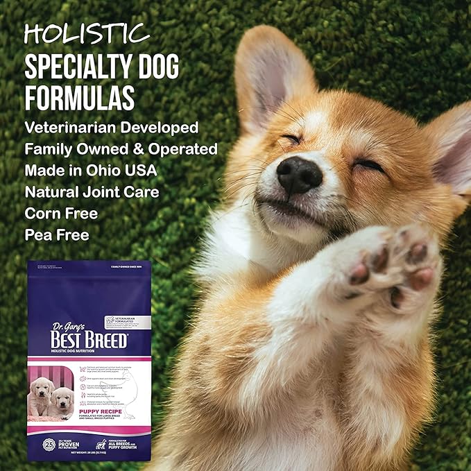 Dr. Gary's Best Breed Puppy Recipe Made in USA [Natural Dry Dog Food] - 28lbs, Dark Brown, Medium