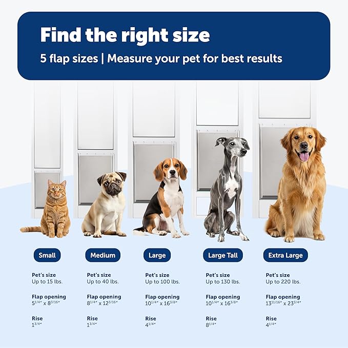 PetSafe Sliding Glass Pet Door - No-Cut DIY Install Doggy Door for Renters - Aluminum Frame - Adjustable Height 75 7/8" to 80 11/16" - Ideal for Large Dogs Up to 100 lb - Bronze