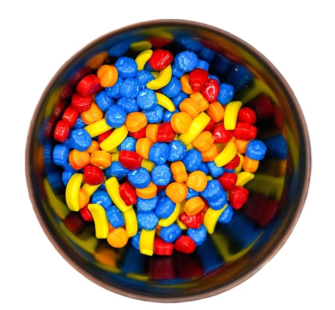Fruit Shaped Candy - 1 lb of Fresh Hard Sweet Banana Strawberry Peach Blueberry Vending Machine Candy