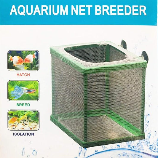 COMOK Fish Hatchery Breeder Box Aquarium Separation Net Nylon Incubator Mesh Fish Breeding Tanks Isolation Box Green Square
