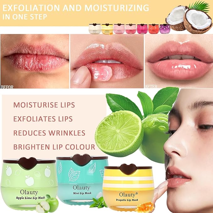 9PCS Bee Lip Balm Honey Pot,Honey Lip Balm Bulk,Hydrating Sleeping Lips Mask Overnight with Sticks,Lips Mask HoneyPot Moisturizing Reduce Lip Lines,Hydrating Prevention Dry &Cracked Lips Care