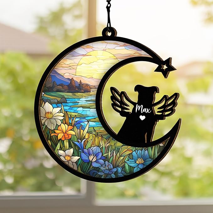 Chillever Jack Russell Terrier Memorial Suncatcher – Custom Dog Loss Ornament, Sympathy Gift for Dog Owners