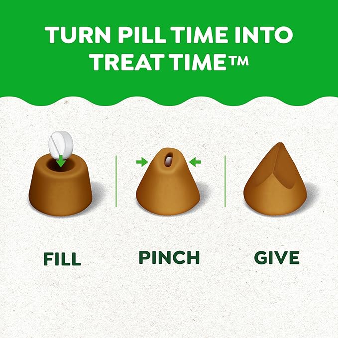 Greenies Pill Pockets for Dogs, Large Size Soft Dog Treats, Chicken Flavor and Peanut Butter Flavor, 7.9 oz. Pouch