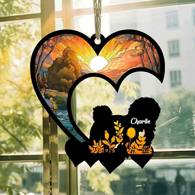 Lovely POD Havanese Suncatcher Ornaments, Personalized Havanese Memorial with Name, Dogs Loss Ornaments, Dog Remembrance Gift, Dog Memory Ornament, Loss of Dogs Sympathy Gifts