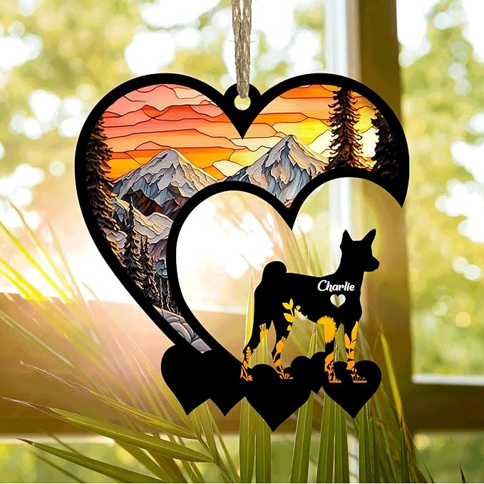 Lovely POD Basenji Suncatcher Ornaments, Personalized Basenji Memorial with Name, Dogs Loss Ornaments, Dog Remembrance Gift, Dog Memory Ornament, Loss of Dogs Sympathy Gifts
