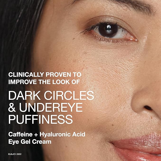 Neutrogena Hydro Boost + Eye Cream for Dark Circles & Puffiness,Under Eye Cream with Caffeine,Hyaluronic Acid and Peptides,Fragrance Free,0.5 oz,(Pack of 2)