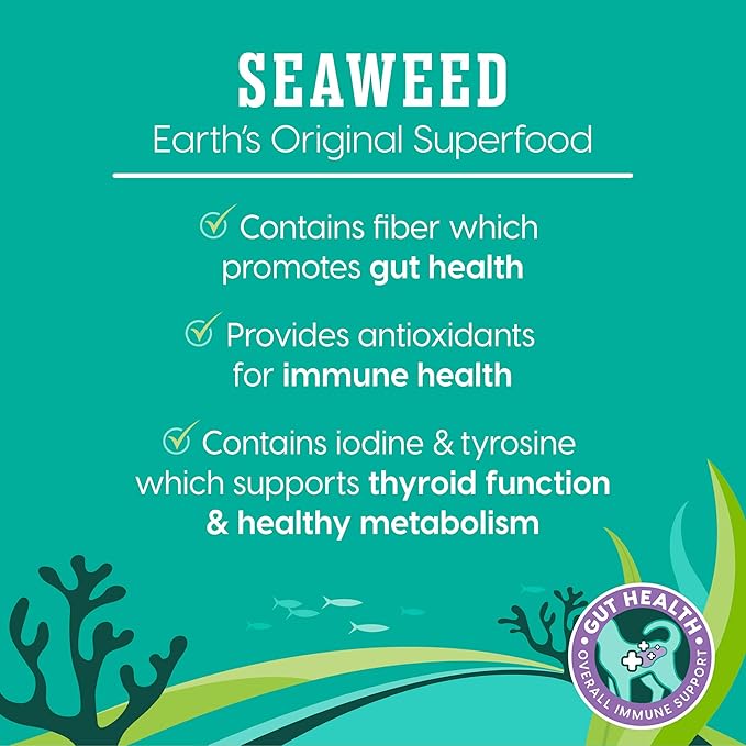 SeaMeal Squeeze Tuna Lickable Cat Treats with Seaweed for Skin & Coat - Wet Cat Treats with Digestive & Immune Health Support - Natural, Holistic, Grain Free (48 Squeezes)