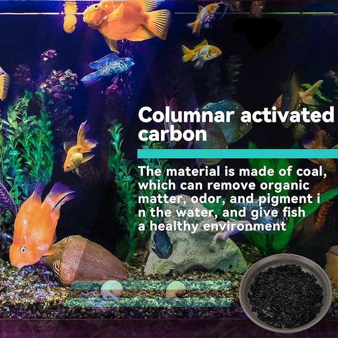 Sukh Activated Carbon Pellets - Activated Charcoal Bulk Carbon for Aquarium Charcoal Pellets for Waterbox Aquariums Pond Fish Tank (1.9, Pounds)