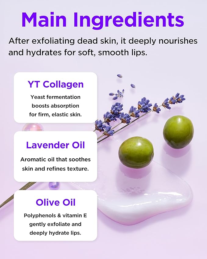 TOCOBO Collagen Lip Mask – Fermented Collagen Overnight Lip Sleeping Mask with Peptide & PHA | Korean Vegan Treatment for Dry, Aging Lips | Balm-to-Oil Plump-Looking Care, Lavender Scent | 0.68 oz