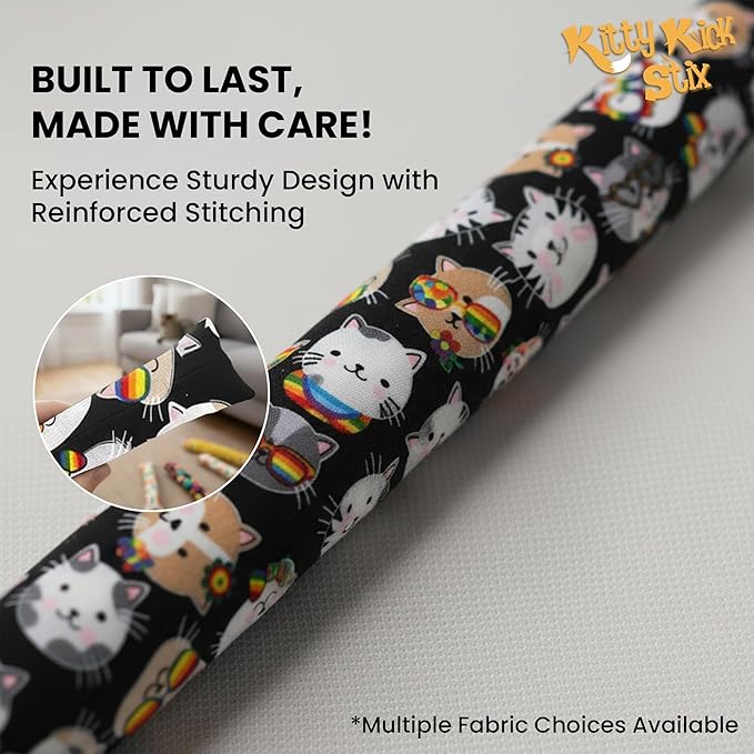Catnip Kicker Toys – 15" Set of 2, Durable Cat & Kitten Kick Sticks, 100% Potent Catnip. Made in USA. Encourages Exercise & Play for Cats of All Breeds. Interactive Toy Relieves Boredom (Cool Cats)