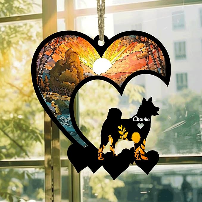 Lovely POD Shiba Inu Suncatcher Ornaments, Personalized Shiba Inu Memorial with Name, Dogs Loss Ornaments, Dog Remembrance Gift, Dog Memory Ornament, Loss of Dogs Sympathy Gifts
