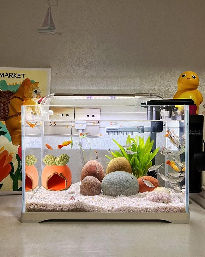 Aquarium Decor Cave Betta Fish Aquarium Accessories Ornaments Hiding Cave Carrot House Hideout for Shrimp Cichlid Hermit Crab, Octopus Hiding Breeding for Tank (Orange)