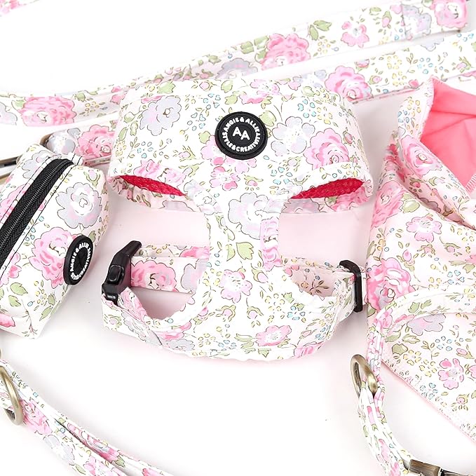 Angie and Allie Organic Cotton Dog Harness,No Pull Pet Harness with Leash D-Ring,Adjustable Soft Padded Dog Vest,Comfortable,Sustainable,Breathable and Stylish for Your Canine Companion