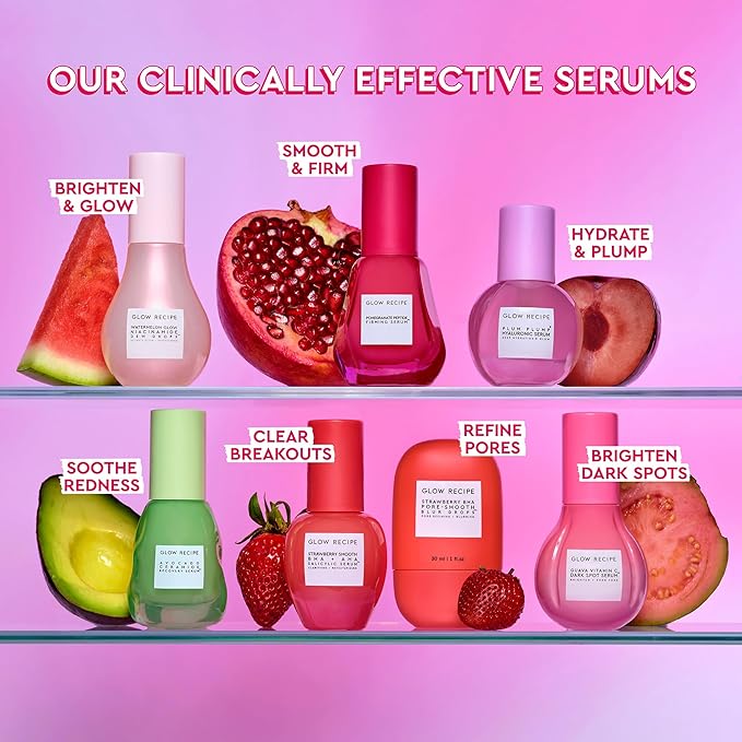 Glow Recipe Plum Plump Hyaluronic Acid Serum, Hydrating + Plumping Face Serum, Korean Serum with Vitamin B5, Barrier Support + Antioxidants, Vegan (30ml)