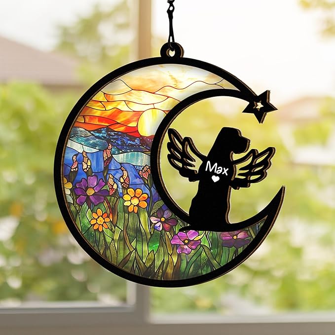 Chillever Great Dane Memorial Suncatcher – Custom Dog Loss Ornament, Sympathy Gift for Dog Lovers