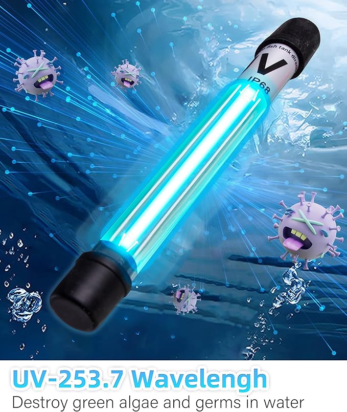 Aquarium Filter U-Very Suitable for 75-300 Gallon Tank, 500GPH Fish Tank Filters for Green Control, Internal Submersible Pump for Turtle Tank, Small Pond, Pool Filter, Cold Plunge Ice Bath Hot Tub