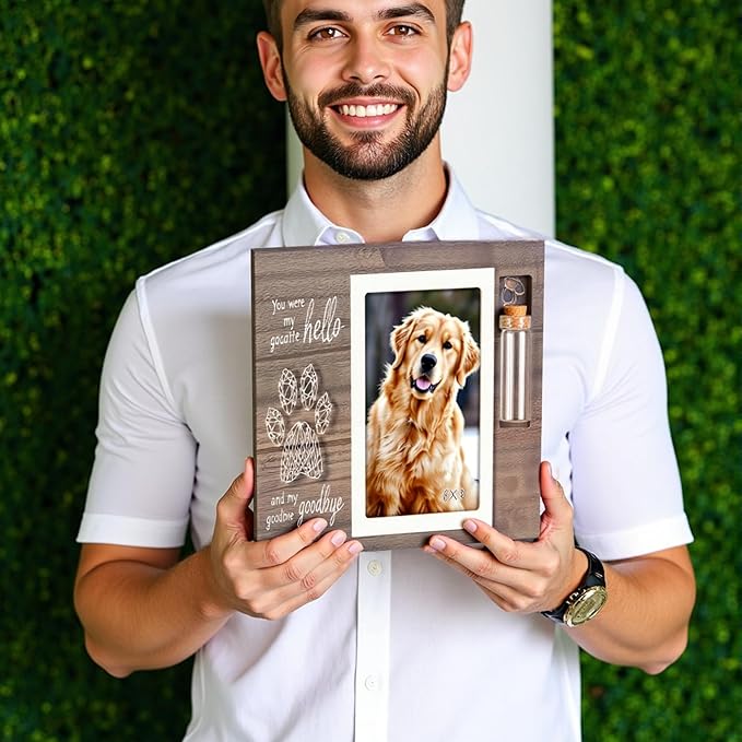 Sympathy Picture Frame - Pet Memorial Gifts for Dogs, Remembrance Photo Frame for Loved Pets, Dog Memorial Gifts for Loss of Dog