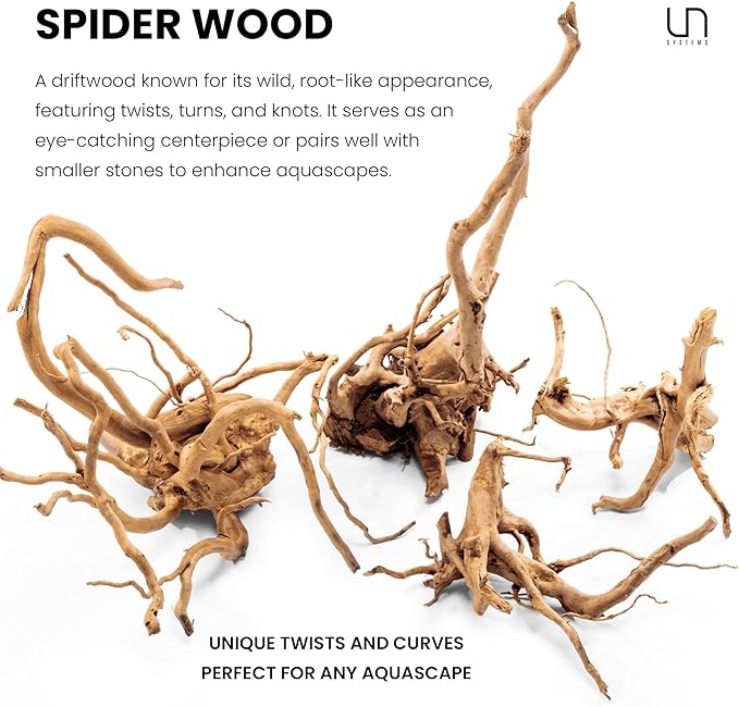 Ultum Nature Systems Driftwood - Spider Drift Wood for Fish Tank, Planted Tank, Terriarium, Paludarium - Versatile Natural Driftwood Decor, Events Wood Centerpiece - Spider Wood, Large (15-20")