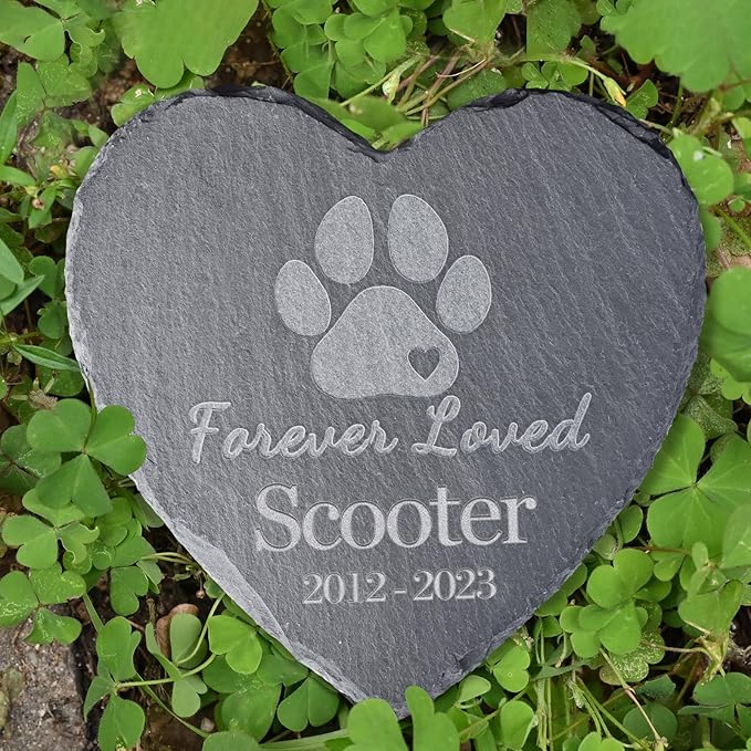 Dog Memorial Gifts for Loss of Pet - Personalized Loss of Dog Memorial Stone - Loss of Cat Sympathy Stone - Personalized Pet Loss Gifts - Sympathy Gift for Dog Passing Away - 4*4 Inches Memorial Stone