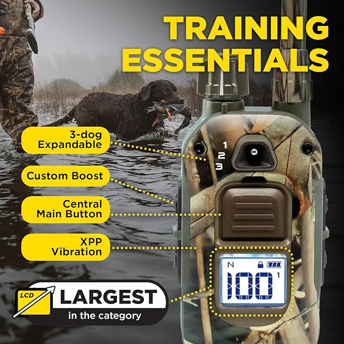 Dogtra 1900X Camouflage E-Collar - 3/4 Mile Range, Dogs 45 lbs+, IPX9K Waterproof, 100 Stimulation Levels, Vibration, Tone, Rechargeable - Ideal for Dog Owners and Professional Trainers