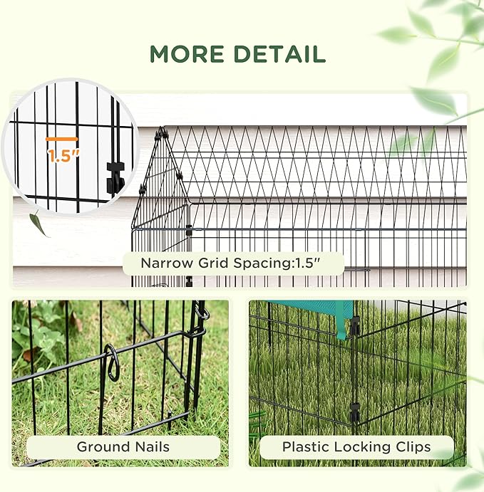 PawHut Metal Chicken Coop, 73" x 30" x 30" Chicken Run Pen for Yard with Cover, Portable Catio Poultry Cage Indoor Outdoor Backyard, Cat Cage for Rabbit, Duck, Hen, Small Animal, Chinchillas, Green