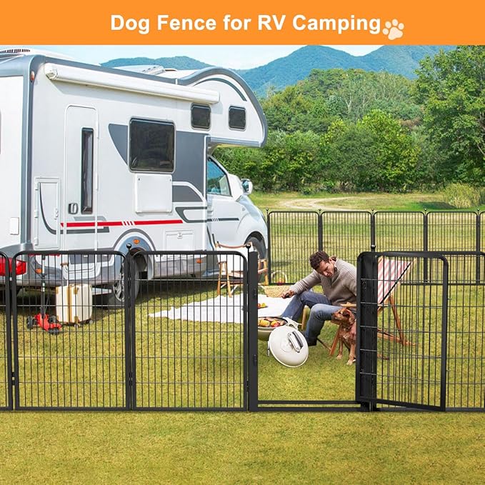 Wide Gate Dog Fence Outdoor Pens Outside,Portable Dog Play Pen 40" H 22 Panels Pet Playpen Exercise Pens for Puppys Small Medium Large Dogs RV Camping Yard Garden Indoor