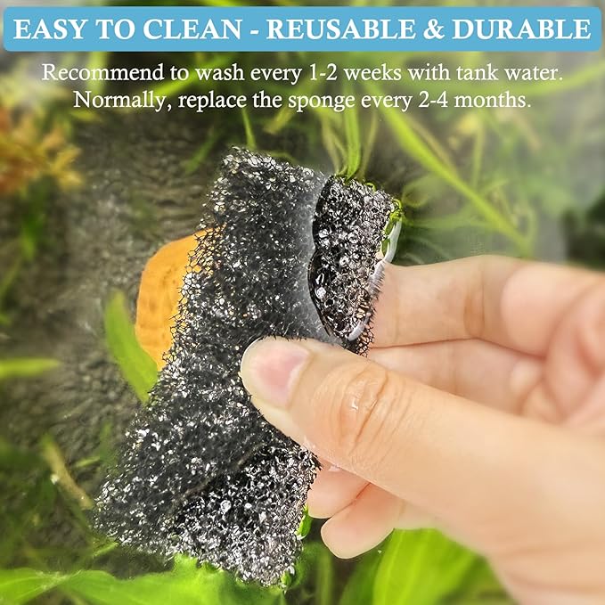 FEDOUR 4PCS Replacement Aquarium Biochemical Sponge for 4W Aquarium Filter, Aquarium Filter Sponges for Replacement (Sponge for 4W)