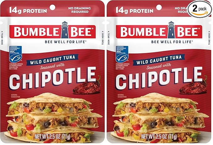 Bumble Bee Chipotle Seasoned Tuna, 2.5 Ounce Pouch (Pack of 2)