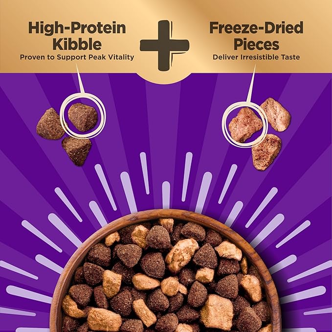 Wellness CORE+ Dry Dog Food with Freeze Dried Pieces, Small Breed, Grain Free, High Protein, Natural, Original Turkey & Chicken Recipe, (4-Pound Bag)