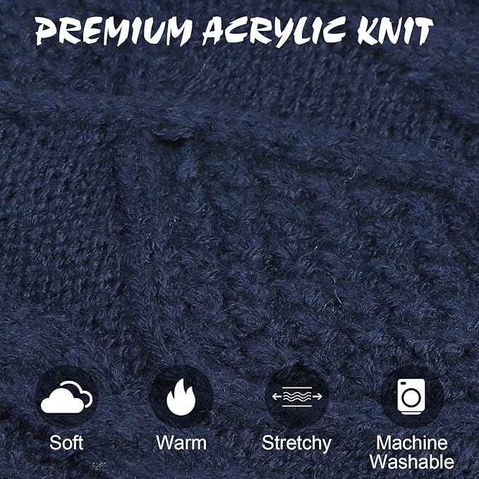 BINGPET Cat Sweater,Thermal Knitted Kitten Clothes Winter Coat,Classic Knit Turtleneck Cat Sweaters for Cats Only,Warm Pet Clothes for Kittens & Small Dogs Puppy Boy Girl Indoor Outdoor(Navy Blue,S)