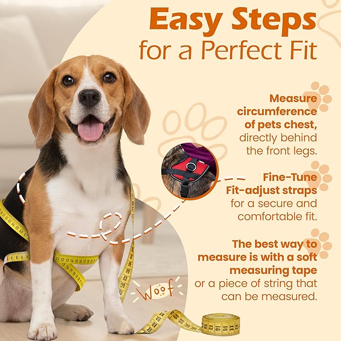 Bark Appeal Red No-Pull Dog Harness for Large to Extra Large Sized Pets – Adjustable, Reflective Vest with 3 Leash Clips for Added Control, Easy Walks & Training – XL