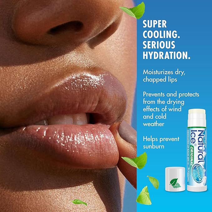 Natural Ice Original Medicated Lip Balm, Hydrating Lip Care for Dry, Chapped Lips, Moisturizing Formula with SPF 15 Helps Prevent Sunburn, Protection for Smooth, Soft Lips (Pack of 48)
