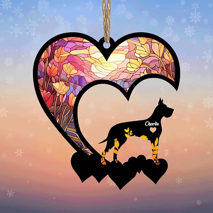 Lovely POD Great Dane Suncatcher Ornaments, Personalized Great Dane Memorial with Name, Dogs Loss Ornaments, Dog Remembrance Gift, Dog Memory Ornament, Loss of Dogs Sympathy Gifts