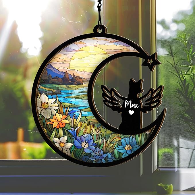 Chillever Basenji Memorial Suncatcher – Personalized Dog Remembrance Ornament, Pet Loss Gift for Dog Lovers