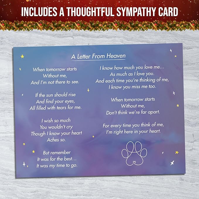 Capti Rainbow Bridge Memorial Gifts - I'll Meet You at The Rainbow Bridge - Pet Loss Keepsakes for Dog Moms & Dads, Bereavement Sympathy Gifts
