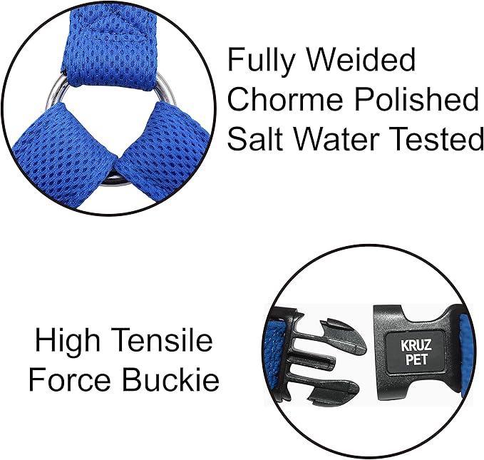 Kruz No Pull Dog Harness (Chest 26”-38”, Weight 44-88 lbs) Heavy-Duty Pet Harness for Large Breeds, Ultra-Comfort Fit, Lifetime Durability, Adjustable Dog Harness No Pull Design (Orange, Large)