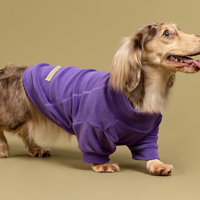 Fitwarm 3 Pack Classic Fleece Dog Sweater, Turtleneck Dog Sweatshirt, Dog Winter Clothes for Small Dogs Boy Girl, Pet Pullover Jumper, Cat Apparel, Purple, MediumPurple, Dark Red, Large