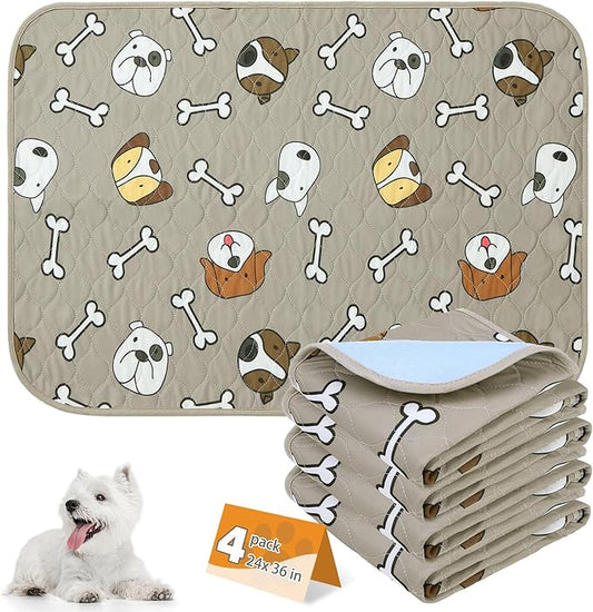 KOOLTAIL Washable Pee Pads for Dogs, 2 Packs Super Absorbent Leakproof & Non-Slip Dog Pee Pad Extra Large, Reusable Puppy Training Pads Waterproof, Pet Mat Rug for Whelping,Floor,Crate,Cats, 36"x41"