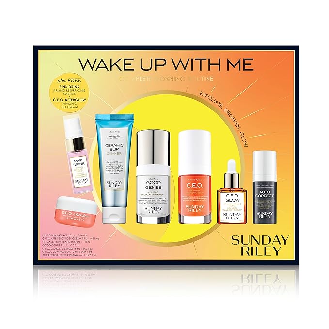 Sunday Riley Wake Up With Me Complete Brightening Morning Skincare Set