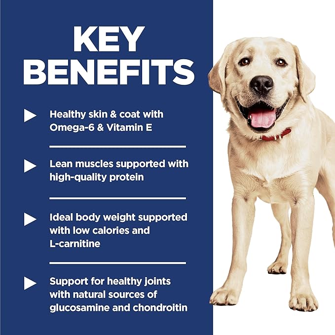 Hill's Science Diet Large Breed Light Adult Dry Dog Food 1-5, Quality Protein for Weight Management Support, Chicken & Barley, 15 lb. Bag