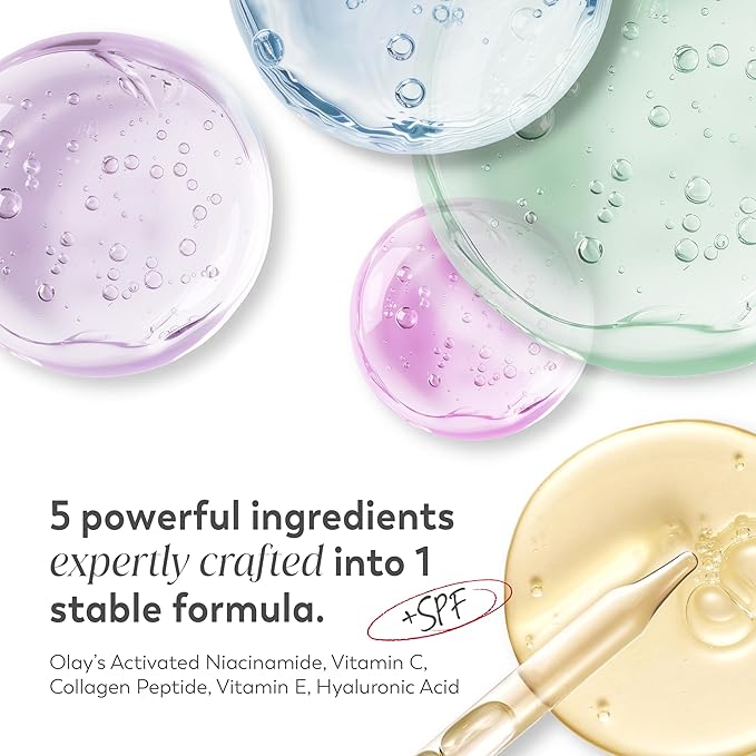 Olay Super Cream with Sunscreen SPF 30, Fragrance Free Lightweight Face Moisturizer with Sun Protection, 5-in-1 Skin Care - Hydrating, Brightening - Niacinamide, Vitamin C, Collagen, 1.7 oz