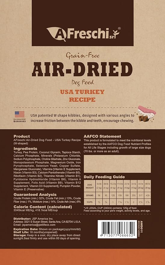 AFreschi SRL Dog Food, Dry Puppy Food, All-Natural, Complete & Balanced, Single-Animal Protein, Grain-Free, High-Protein, Limited Ingredients, 2.2 lb
