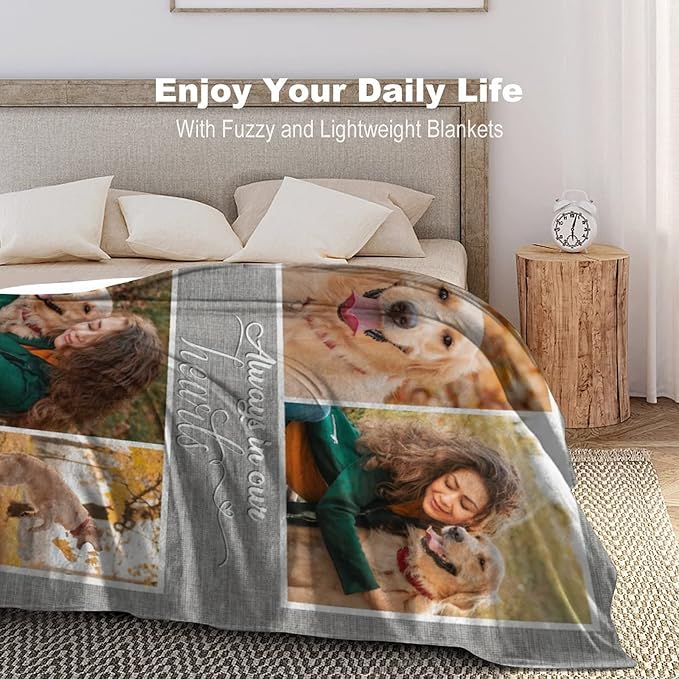 D-Story Bereavement Gift for Dogs, Pet Loss Sympathy Blanket Pet Memorial Dog Cat Remembrance Gift, Personalized Dog Blankets Custom with Photos