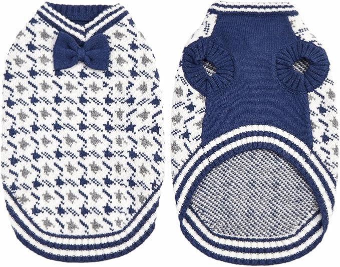 Dog Sweater for Small Dog Male Cold Weather Doggie Halloween Christmas Sweater Chihuahua Pocket Beagle Mini Dachshund Yorkie Schnauzer Clothes for Puppy Girls Boys (Blue, M)