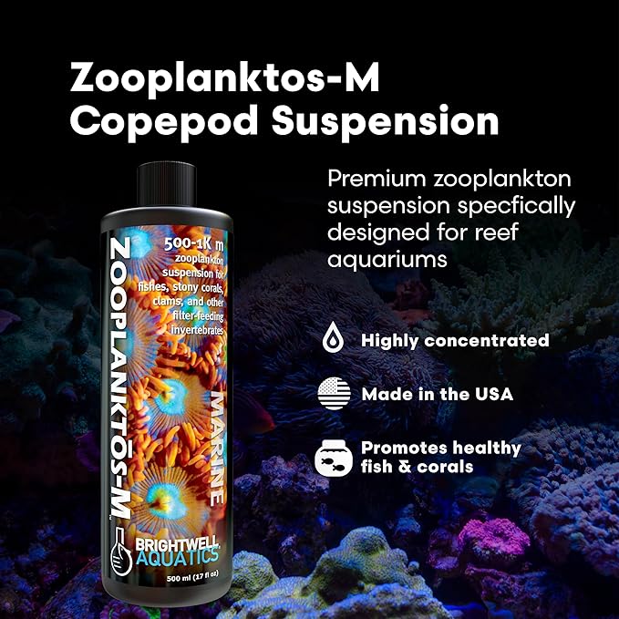 Brightwell Aquatics Zooplanktos-M - Zooplankton Food Supplement for Marine and Reef Aquariums 125-ml