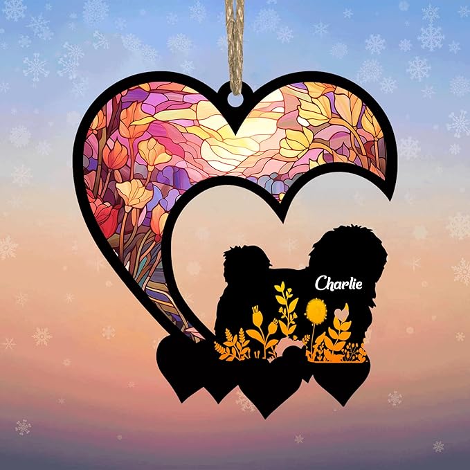Lovely POD Havanese Suncatcher Ornaments, Personalized Havanese Memorial with Name, Dogs Loss Ornaments, Dog Remembrance Gift, Dog Memory Ornament, Loss of Dogs Sympathy Gifts