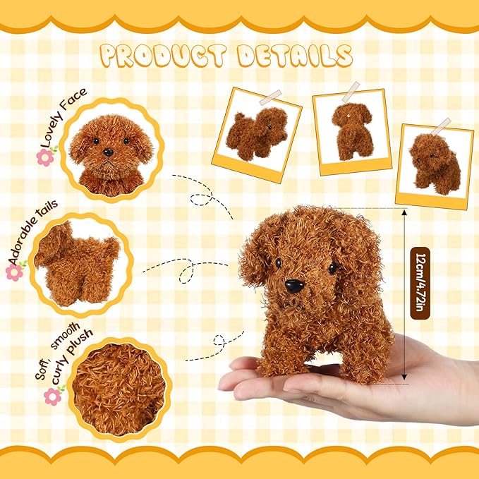 Sosation 20 Pcs 4.72 Inch Mini Puppy Stuffed Animal Adopt a Puppy Favors Small Push Dogs Bulk Valentines Party Gifts for Kids Birthday Easter Fillers Carnival Prize (Cute,Multicolor)