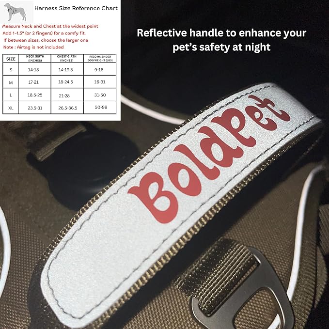 Dog Harness with Airtag Holder and Leash Set-Premium Oxford Breathable Material-Durable Reflective Airtag Dog Harness and Leash Set for Small, Medium, Large and X Large Dogs