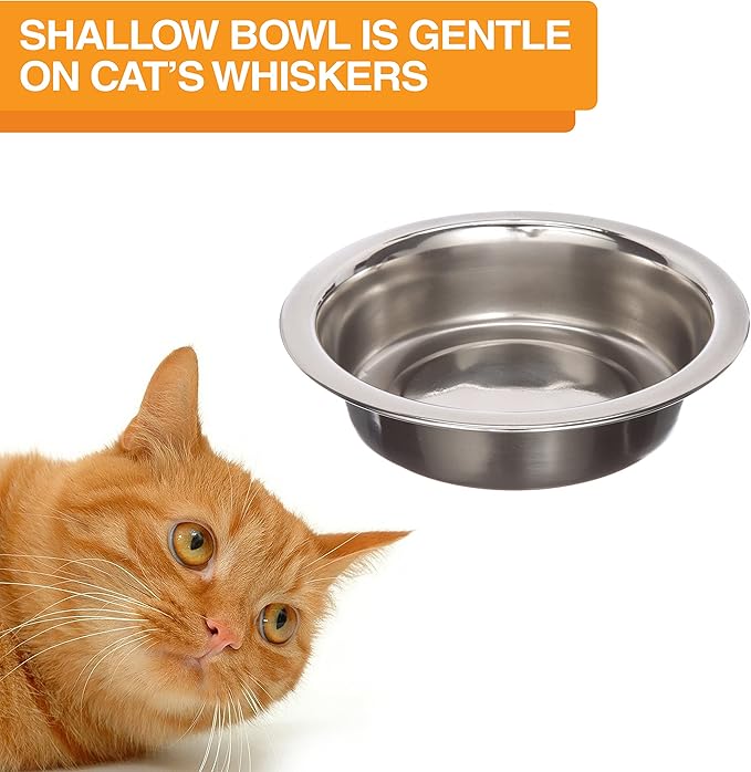 Neater Feeder Deluxe Mess Proof Cat Bowls Elevated for All Breeds – Made in USA – No Spill Raised Cat Bowls for Indoor Cats w/Leg Extensions – Stainless Steel Cat Food and Water Bowl Set - Bronze