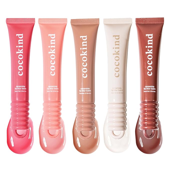 Cocokind Ceramide Lip Blur Balm Variety Pack, Hydrating Lip Balm with Ceramides & Peptides, Made for Sensitive Skin & Lips, Unflavored & Fragrance-Free - 6 pack